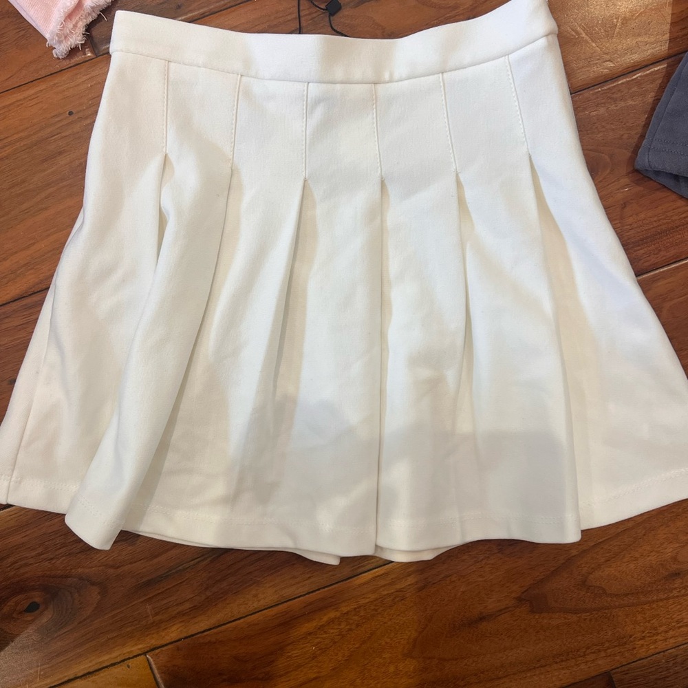 White Pleated A-Line tennis Skirt